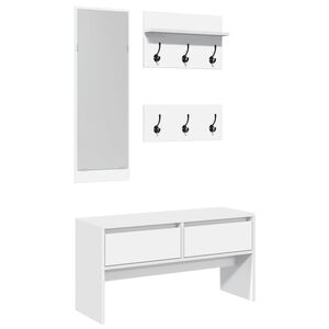vidaXL 4 Piece Hallway Furniture Set White Engineered Wood