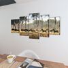 Canvas Wall Print Set Zebras 200 x 100 cm