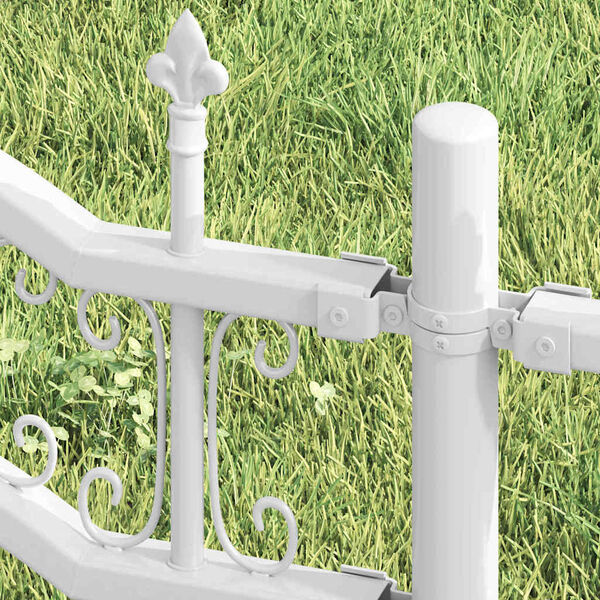 vidaXL Garden Fence White 240 x 190 cm Powder-coated steel