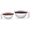 vidaXL Coffee Table Set 2 Pieces Solid Reclaimed Wood White Bowl Shape