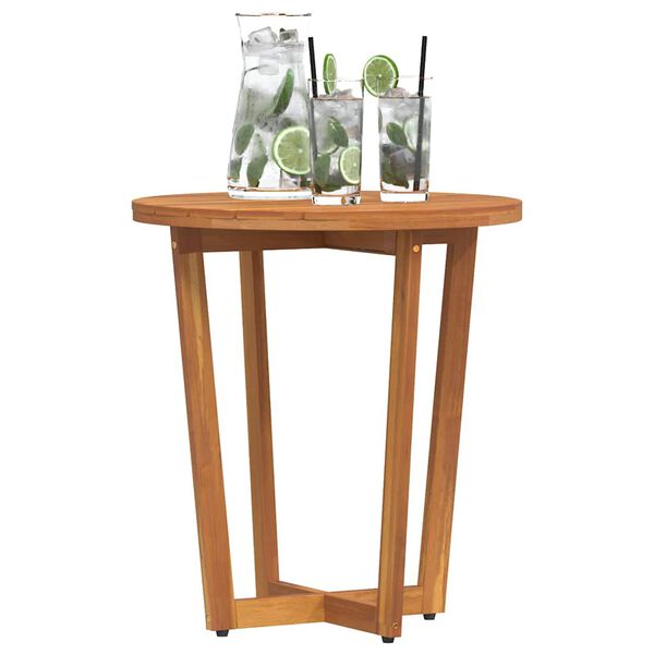 vidaXL Garden Side Table Round &Oslash;55x60 cm Solid Wood Acacia