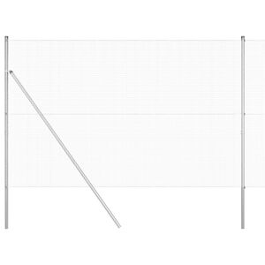 vidaXL Welded Wire Fence Ground Fix 25 x 1.6 m Galvanised Steel Silver