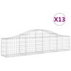 vidaXL Arched Gabion Baskets 13 pcs 200x30x40/60 cm Galvanised Iron