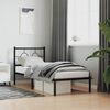 vidaXL Metal Bed Frame without Mattress with Headboard Black 75x190cm