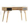 vidaXL Desk with Drawers 130x50x80 cm Solid Mango Wood