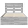 vidaXL Bed Frame Grey Sonoma 120 x 200 cm Solid Pine Wood