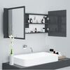 vidaXL LED Bathroom Mirror Cabinet High Gloss Grey 100x12x45 cm Acrylic