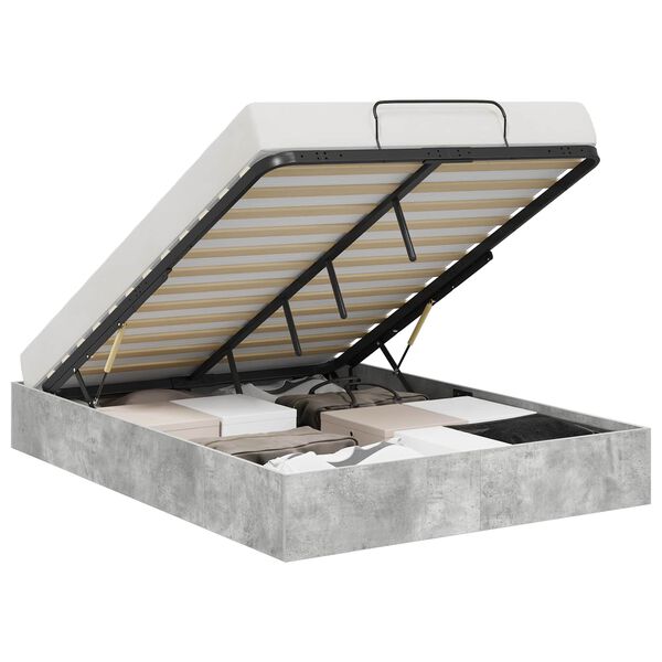vidaXL Ottoman Bed Frame Concrete Grey 120 x 200 cm Engineered Wood