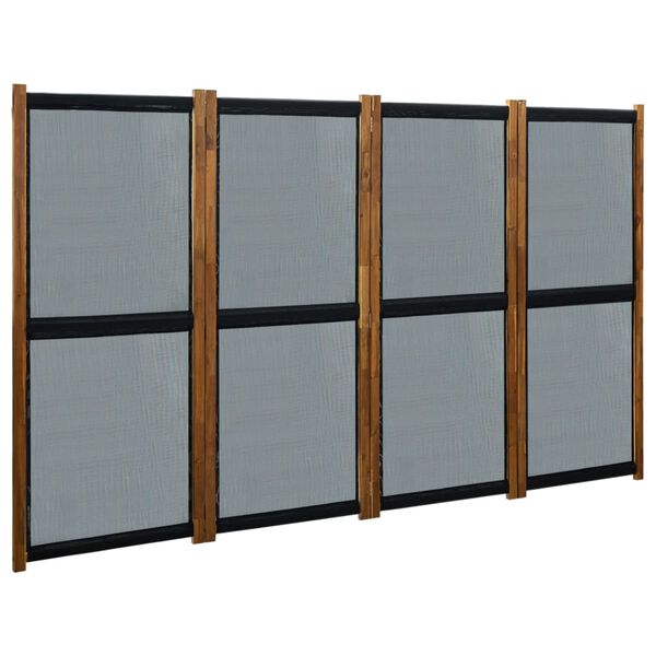 vidaXL 4-Panel Room Divider Black 280x170 cm