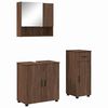 vidaXL Bathroom Furniture Set 3 pcs Brown Oak Engineered wood & Metal