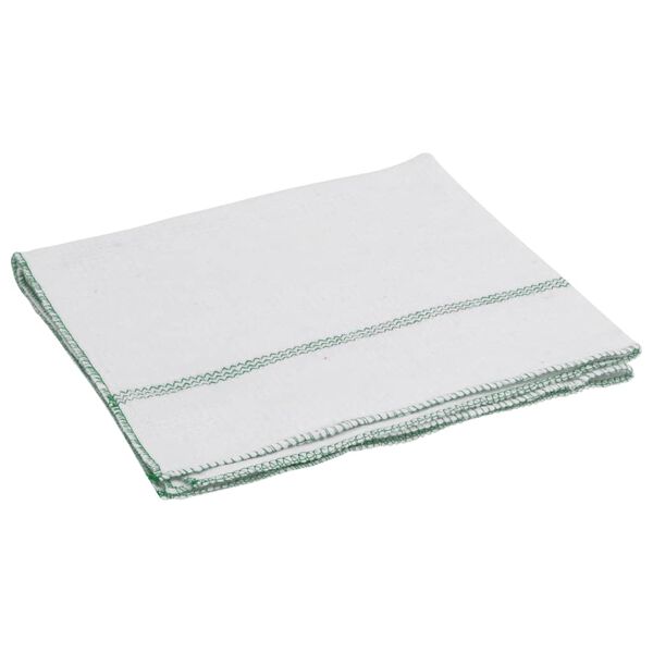 vidaXL Cleaning Cloths 50 pcs White with Green Stripes 50x60 cm
