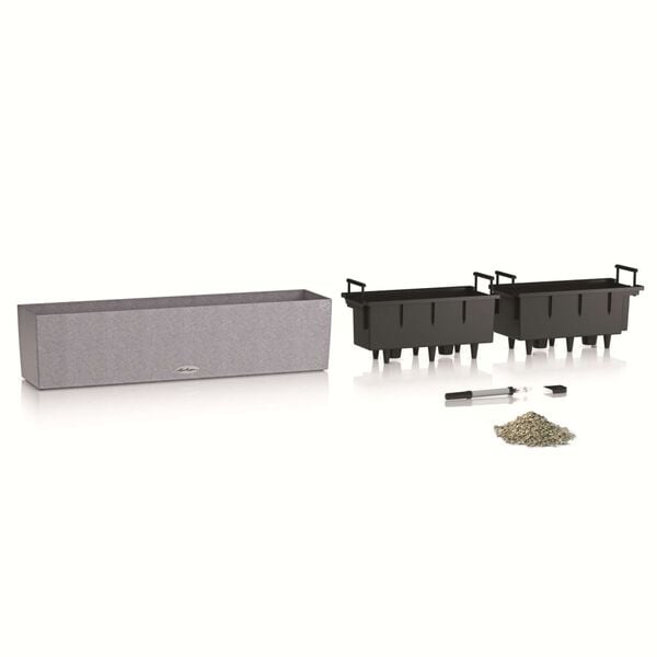 LECHUZA Planter BALCONERA Stone 80 ALL-IN-ONE Grey