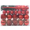 vidaXL Christmas Bauble Set with 150 LEDs 61 pcs Red Plastic
