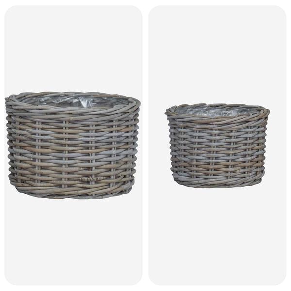 vidaXL Planter Basket with Storage 2 pcs Grey