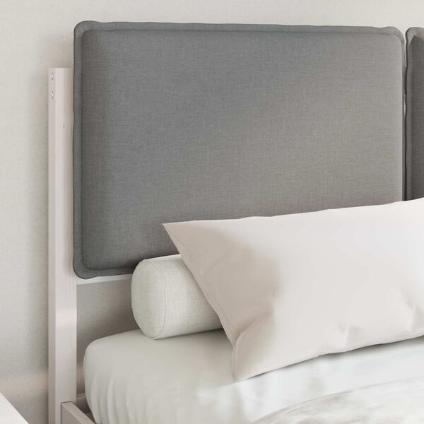 vidaXL Bed Frame with Upholstered Headboard Light Grey 140 x 190 cm