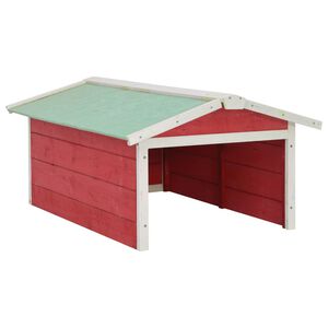 vidaXL Lawn Mower Garage | Red and White | Solid Firwood, Plywood | Medium