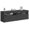 vidaXL TV Cabinets with LED Lights 2 pcs Grey 60x35x40 cm