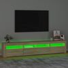 vidaXL TV Cabinet with LED Lights Sonoma Oak 210x35x40 cm