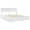 vidaXL Bed Frame with Drawer White 200 x 200 cm Engineer Wood