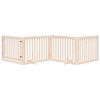 vidaXL Dog Gate with Door Foldable 4 Panels 320 cm Poplar Wood