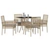 vidaXL Garden Dining Set 5 pcs Beige Poly Rattan