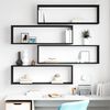 vidaXL Wall Cube Shelf 4 pcs Black 100x15x30 cm Engineered Wood