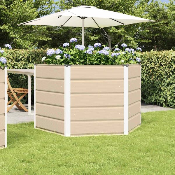 vidaXL Planter Ivory 129 x 129 x75 cm Steel