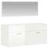 vidaXL Bathroom Cabinet with Mirror High Gloss White Engineered Wood