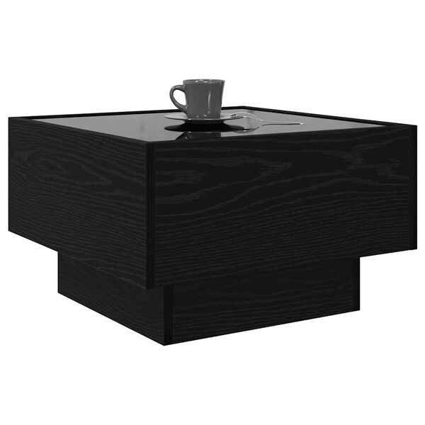vidaXL Coffee Table Black oak 50 x 50 x 30 cm Engineered wood