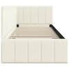vidaXL Corner Bed Frame with Headboard Cream 80 cm x 200 cm Velvet