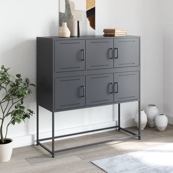 vidaXL Sideboard Anthracite 100.5x39x107 cm Steel
