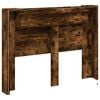 vidaXL Headboard Cabinet with LED Smoked Oak 140 x 16.5 x 103.5 cm