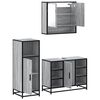 vidaXL 3 Piece Bathroom Furniture Set Grey Sonoma Engineered Wood