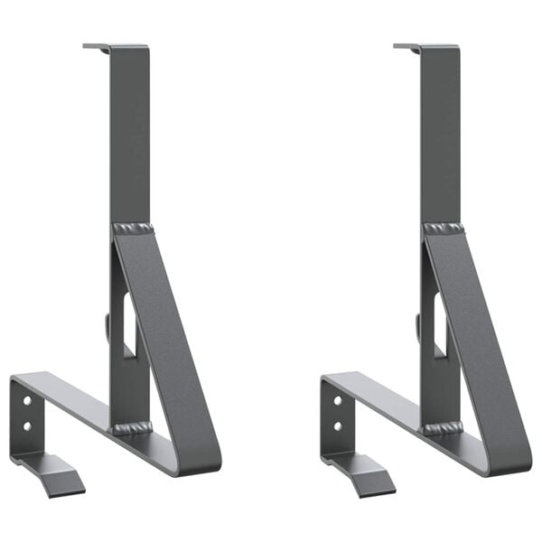 vidaXL Snow Guard Support 2 pcs Anthracite 29.5 x 3 x 34.5 cm Steel
