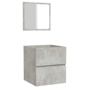 vidaXL Bathroom Cabinet with Mirror Concrete Grey Engineered Wood