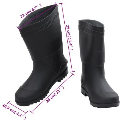 vidaXL Rain Boots Black Size 43 PVC