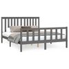 vidaXL Bed Frame without Mattress Grey Solid Wood Pine King Size