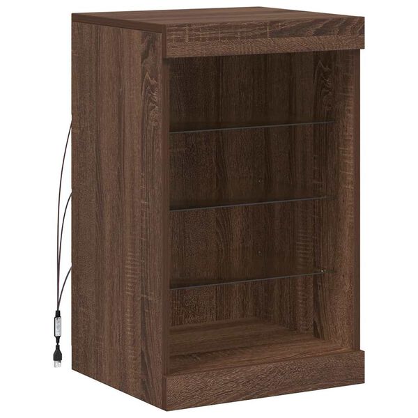 vidaXL Sideboard with LED Lights Brown Oak 41x37x67 cm