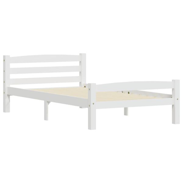 vidaXL Bed Frame without Mattress White Solid Wood Pine 90x200 cm