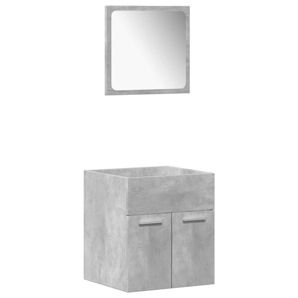 vidaXL 5 Piece Bathroom Furniture Set Concrete Grey Engineered Wood