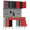 vidaXL Work Cabinet with Drawer 8 pcs Red Engineered Wood and Steel