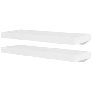 vidaXL Wall Shelf | Set of 2 | White | MDF | Wall Mounting | Wall Shelf
