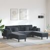 vidaXL Velvet Sofa with Cushion 3 pcs Dark Grey 208 cm Velvet