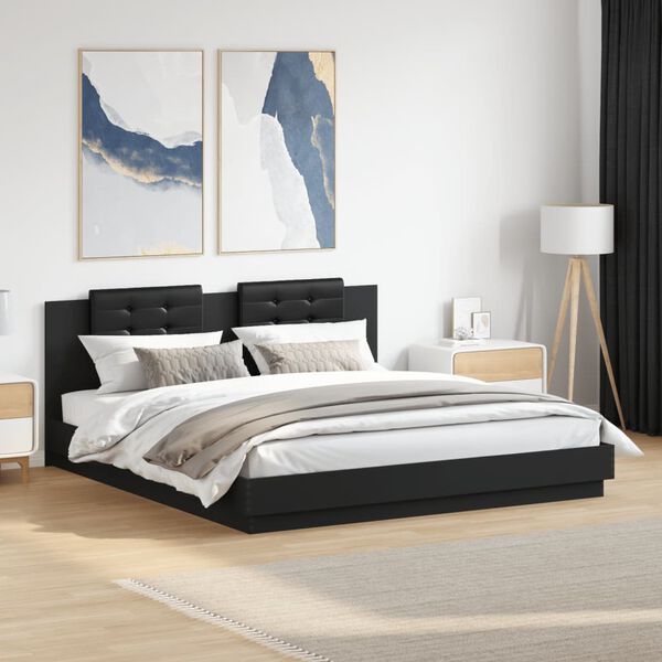 vidaXL Bed Frame without Mattress Black 200x200cm