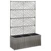 vidaXL Raised Bed | Grey | Poly Rattan, Plastic | 83x30x130 cm | Planters