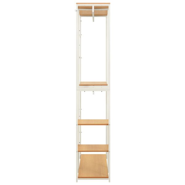vidaXL Wardrobe White and Oak 90x40x213 cm Metal and Engineered Wood