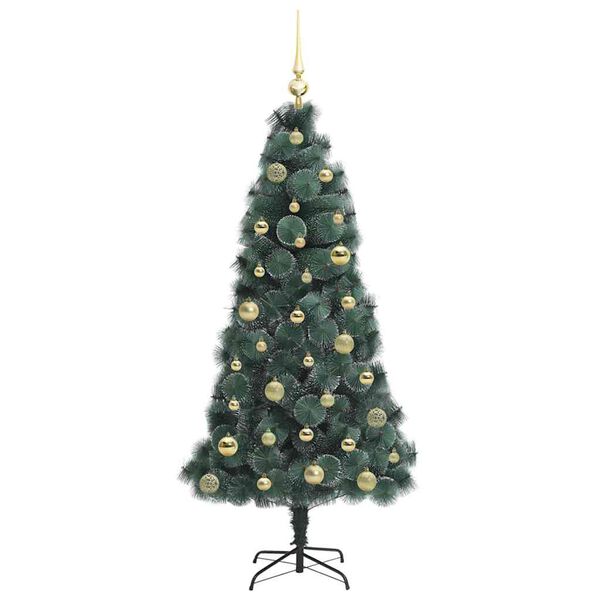 vidaXL Artificial Pre-lit Christmas Tree with Ball Set Green 150 cm