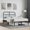 vidaXL Metal Bed Frame without Mattress with Headboard Black 120x190cm