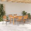 vidaXL Garden Dining Set 7 pcs Grey Poly rattan