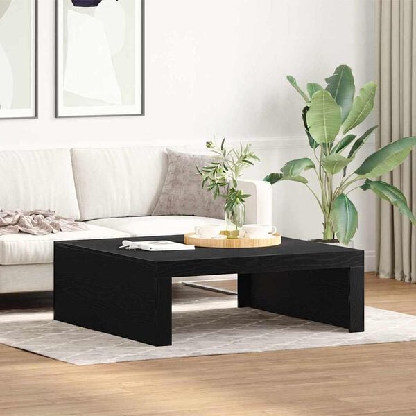 vidaXL Coffee Table Black Oak 100 x 100 x 35 cm Engineered Wood